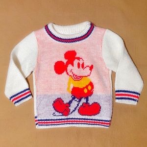 Vintage 1960’s baby Mickey Mouse sweater by May Knitting Co.
